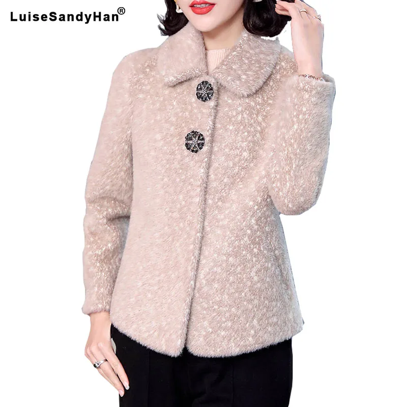 

2022 женская шуба из искусственного меха, женская шуба из норкового меха на осень и зиму, новая Золотая Бархатная верхняя одежда, шерстяная ку...