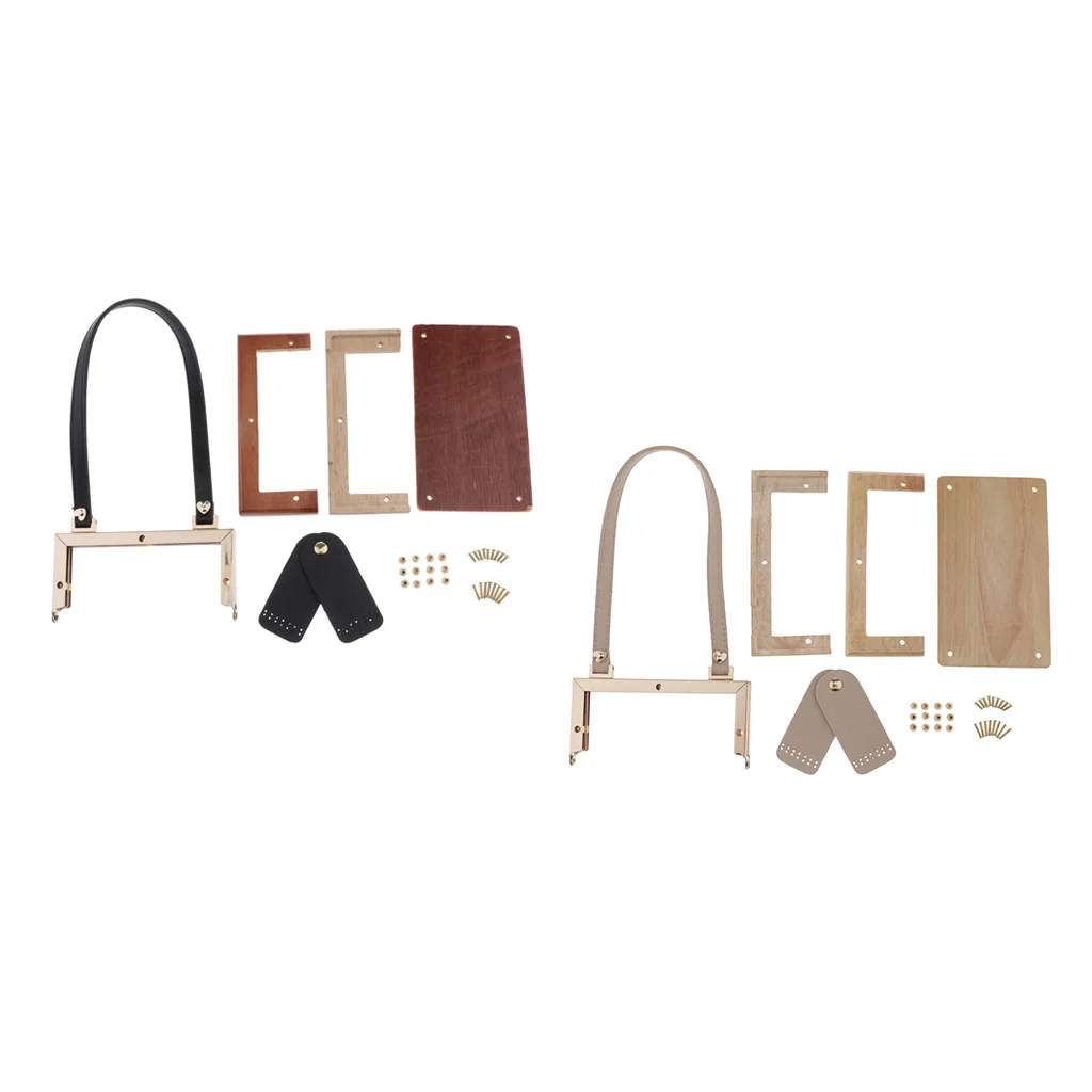 

Bag Making Set Wooden Purse Frame Handle Screws for Handbag Shoulder Bag