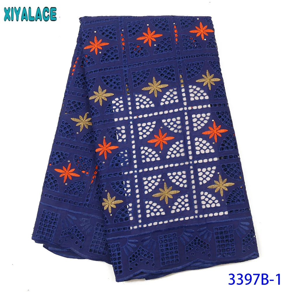 

XIYA African Cotton Dry Lace Fabric Swiss Voile Lace In Switzerland African Swiss 100% Cotton Lace Fabric KS3397B