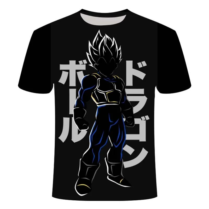 

2021 new fashion brand animation Wukong black and white Blu ray men's short sleeve T-shirt clothing summer round neck 3D T-shirt