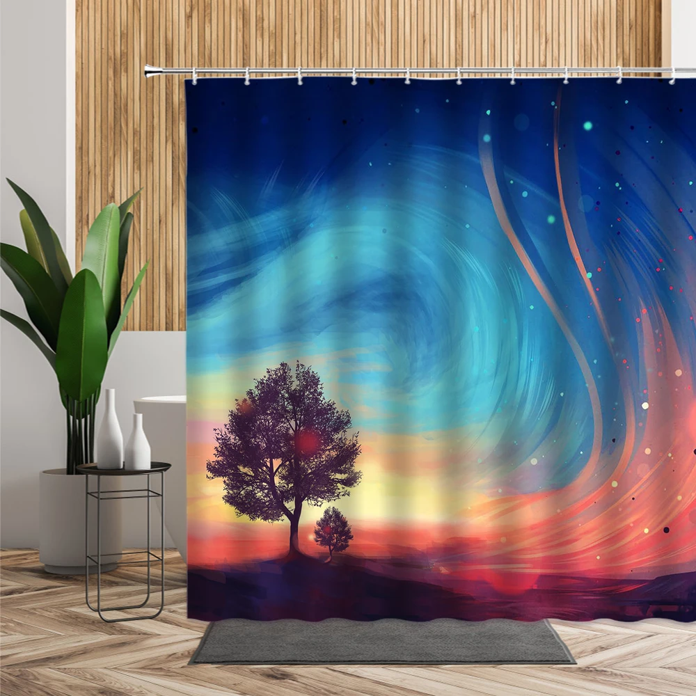 Цветная занавеска для душа с изображением звездного неба абстрактный морской