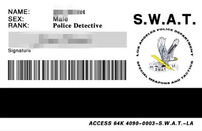Чехлы значки LA SWAT из США кожаный чехол для карт удостоверения личности