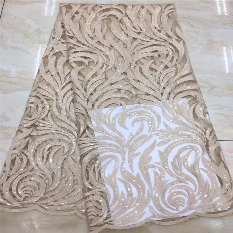 

Nigerian lace fabric High Quality African Dresses For Women Nigerian African Textiles Lace Sequins Net Lace Fabric xc12-2