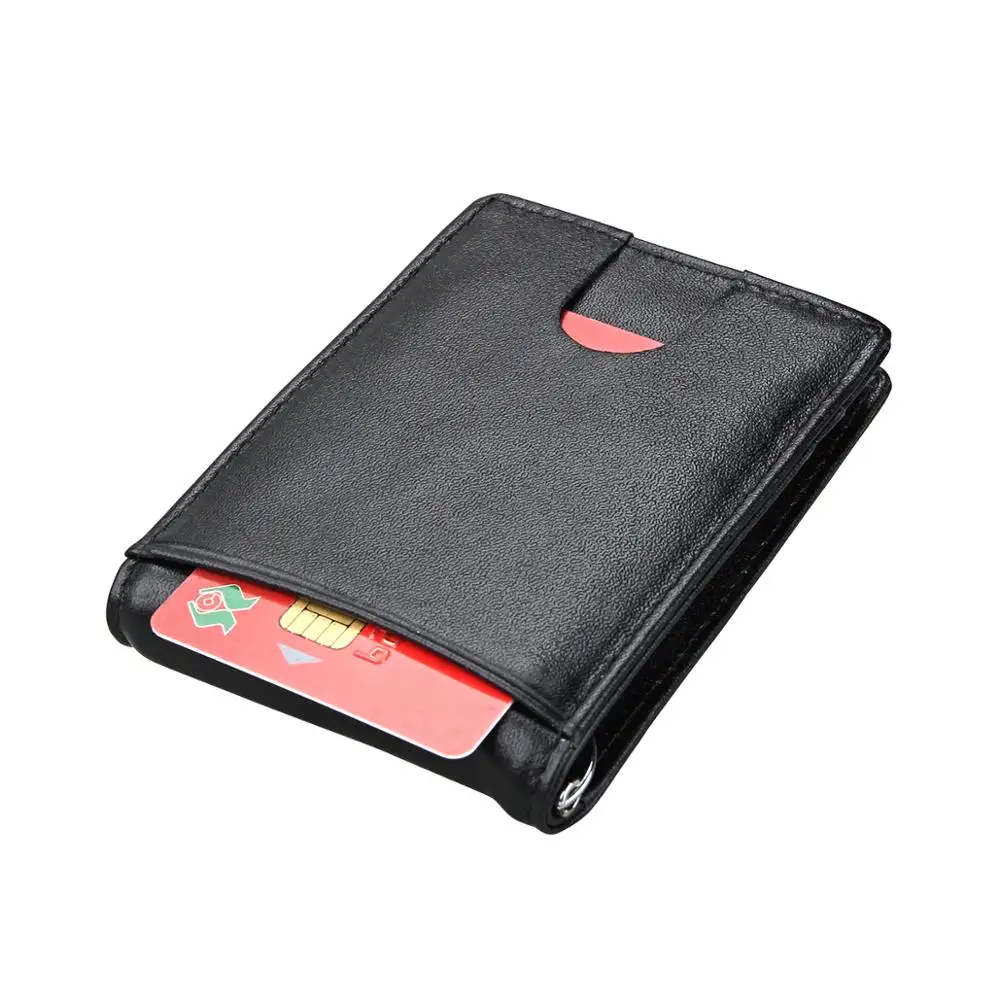 Зажим для денег мужчин и женщин роскошный натуральная кожа RFID Блокировка