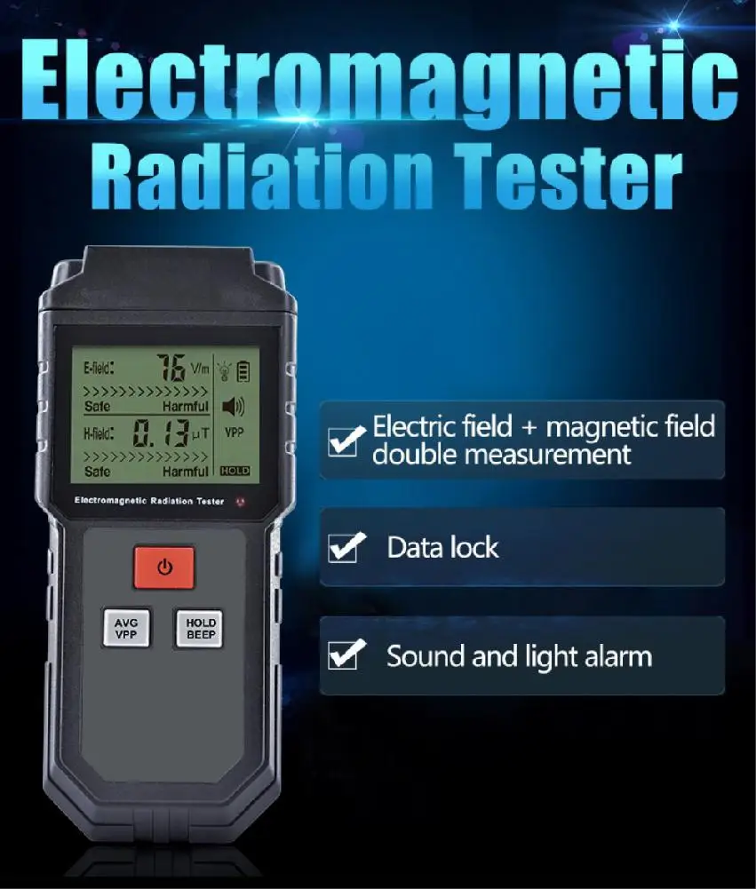 Детектор электромагнитного излучения Тестер EMF портативный цифровой измеритель