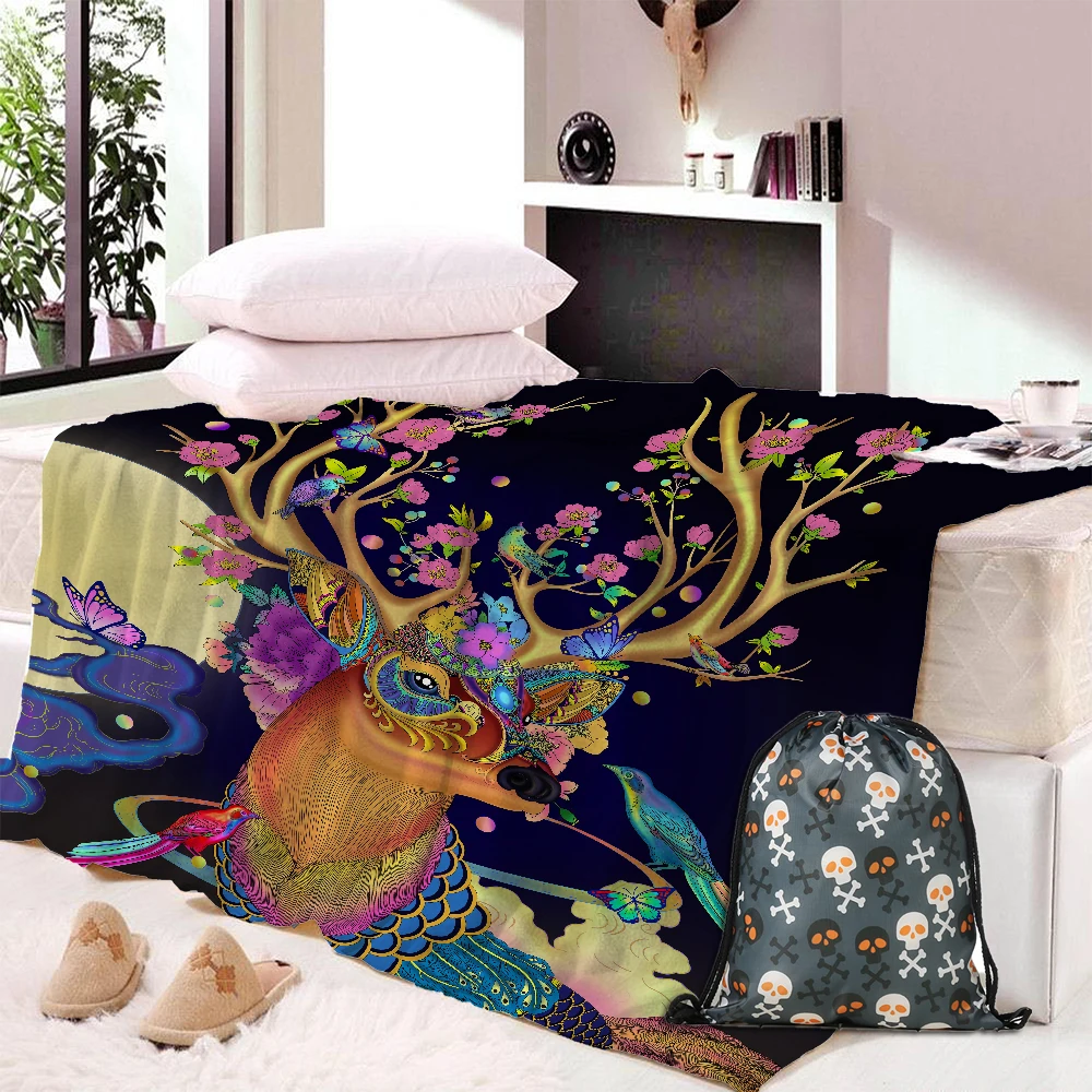 Одеяло для кровати с изображением лося постельное белье созвездиями черное