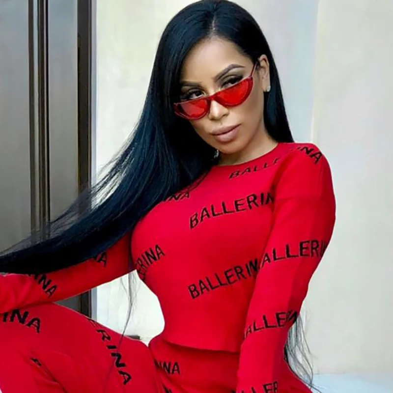 Импортный костюм со свитером Осень зима 2019 Простой повседневный спортивный из