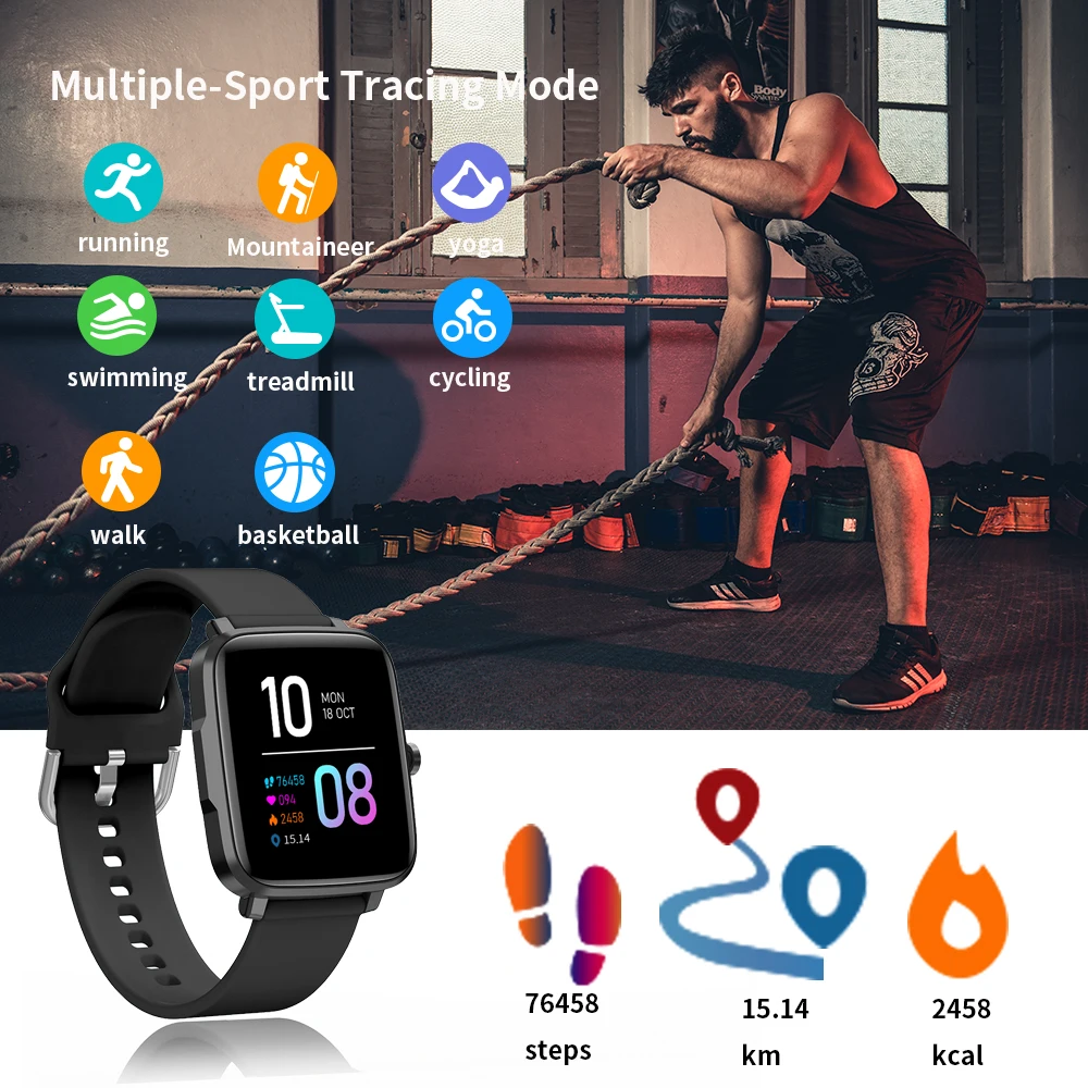 

2021 IP68 Waterproof Smart Watch Men Women Sport Smartwatch GandlEy F2 Blood Pressure Heart Rate Fitness Watch For XiaoMi IOS