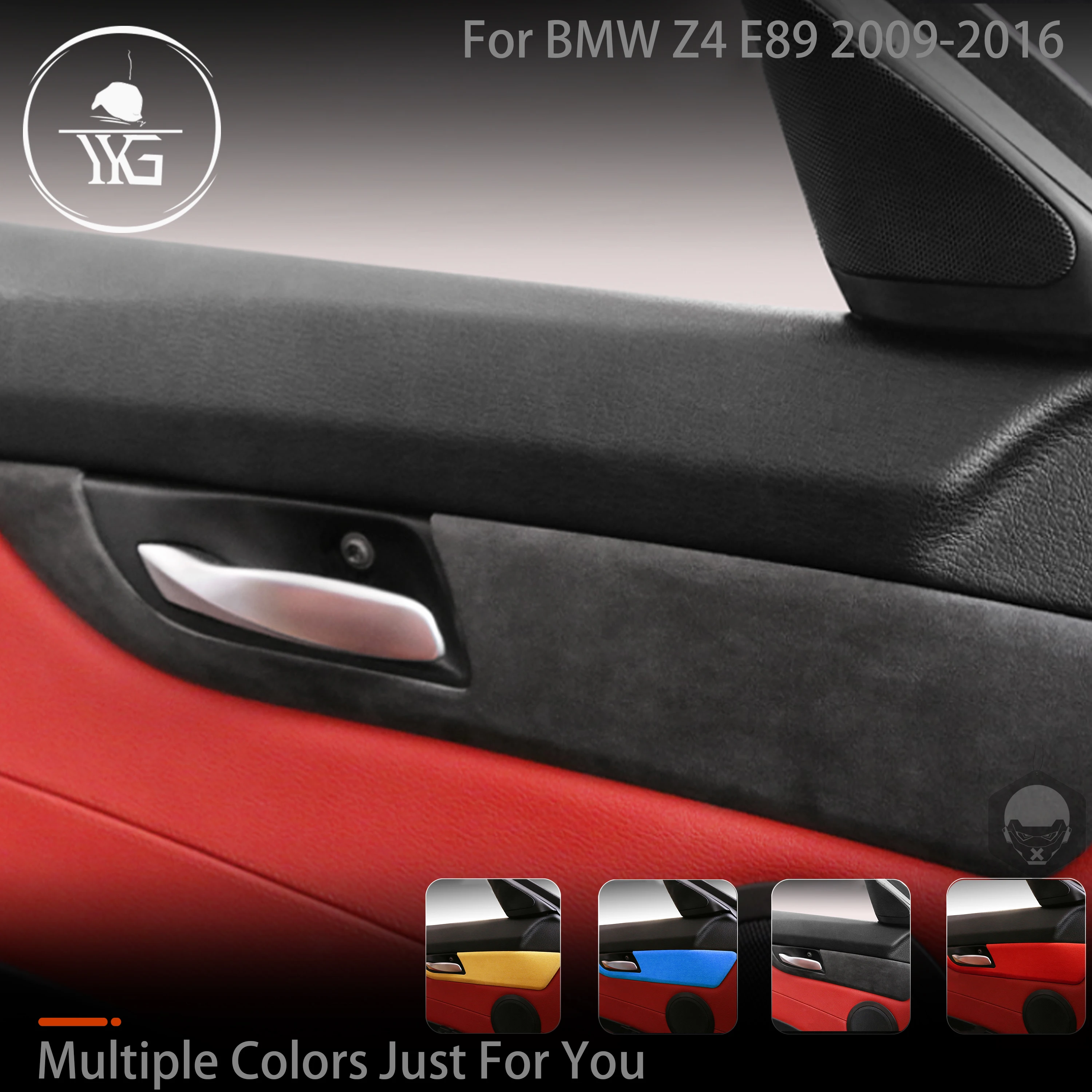

Поворотный меховой замшевый чехол для BMW Z4 E89 2009-2016, внутренняя панель двери, крышка, рамка дверной ручки, аксессуары