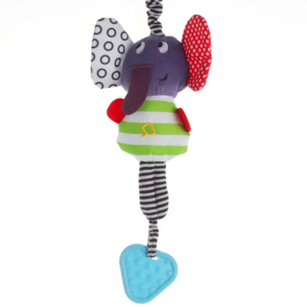 

Симпатичная Музыкальная погремушка-Слон, погремушка, игрушка для безопасности, детская мягкая плюшевая коляска, куклы, игрушки M09