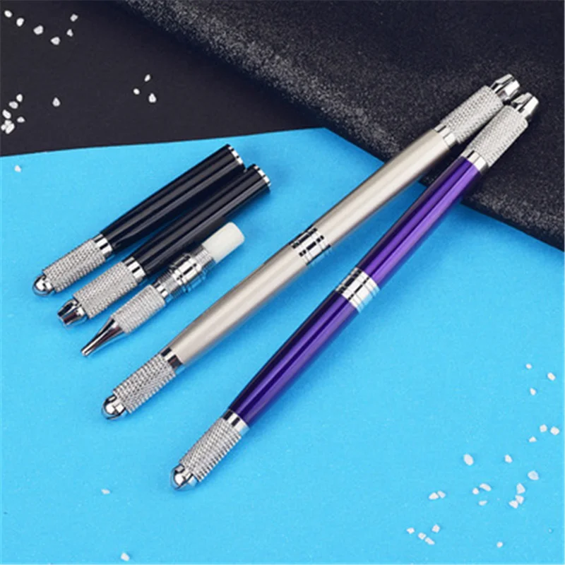 

1PC three-purpose embroidered pen eyebrow pen multifunctional metal eyebap pattern embroidered handmade pen accessories