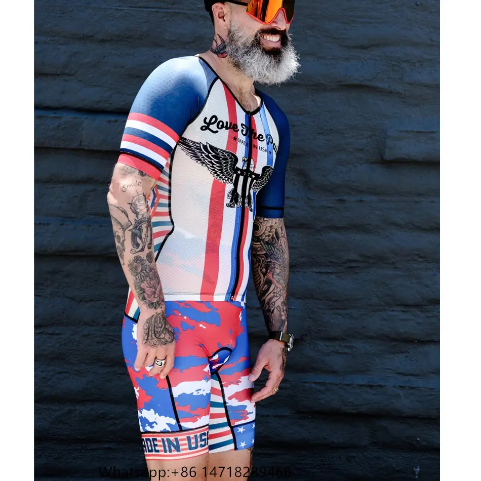 Розовый LOVE THE PAIN Triathlon Pro Team, спортивный костюм для велоспорта, Мужская одежда для велоспорта на заказ с коротким рукавом, Ciclismo Maillot Skinsuit - Цвет: Розовый