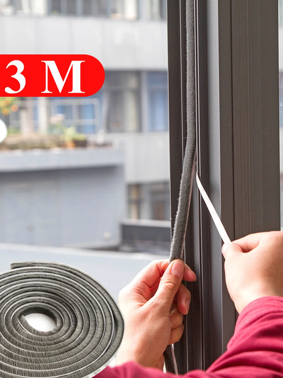 

Bathroom Self-Adhesive Door And Window Sealing Strip Household Warmth And Windproof Strip Door Seam Soundproof Pad