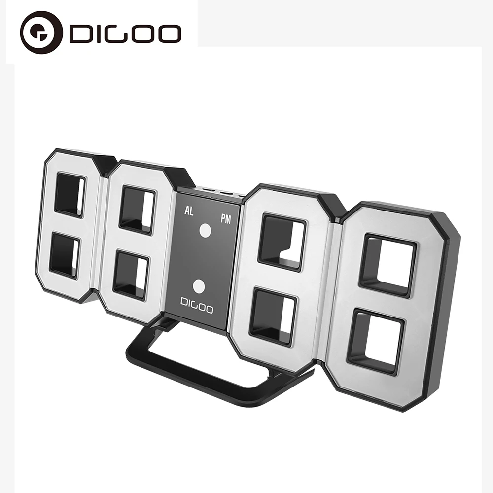Digoo DC-K3, 3D светодиодный цифровой будильник, ночник, настенные часы, настольные часы с функцией повтора сигнала для дома, украшения гостиной