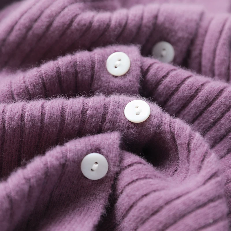 

2021 New 100% Cashmere And Wool Cardigan Women Coat Autumn O-Neck Collar Warm Jacket Long Sleeve Soft Sweater Female Outwear