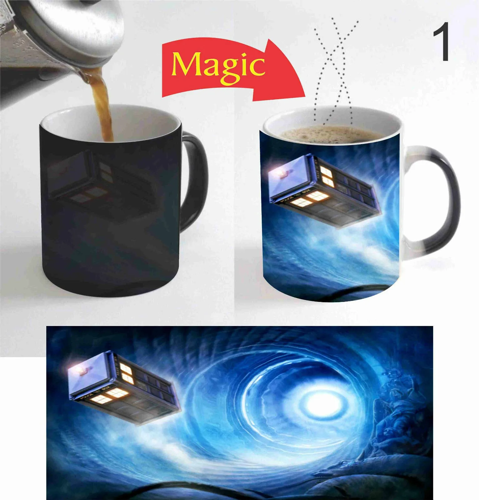 Время Tardis машины магический Цвет изменения Кофе кружка 11 Oz подарок 1|Кружки| |