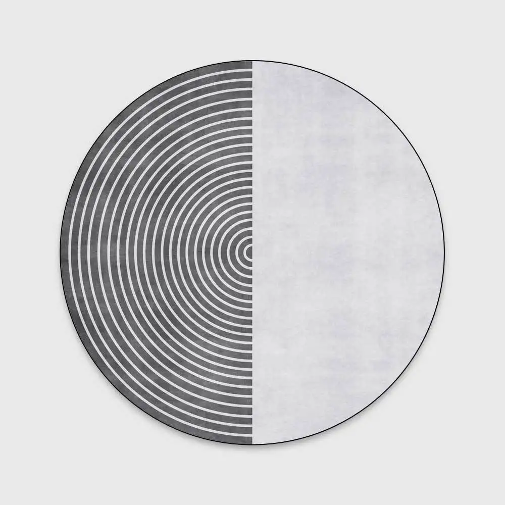

Simple Gray White Arc Geometric Line Stitching Living Room Bedroom Non-slip Mat Carpet Customization Rugs living room