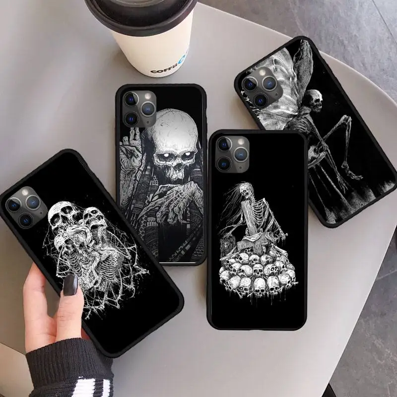 

Gothic Fashion Skull Demon Horror Phone Case For iphone 12 11 13 7 8 6 s plus x xs xr pro max mini