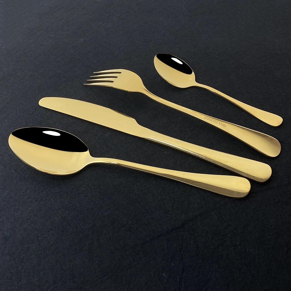 

24Pcs/48Pcs Pink Gold Flatware Cutlery Stainless Steel Dinnerware Tableware Set Fork Spoon Knife Set Gift Silverware Set Box