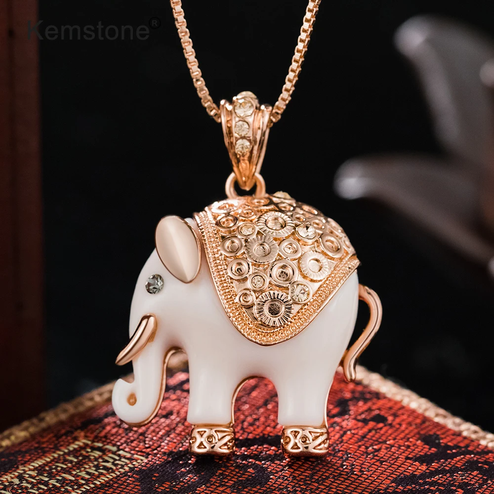 

Kemstone Sexy Elephant Necklace & Pendants For Women Full Rhinestone Crystal Jewelry Necklaces,15"