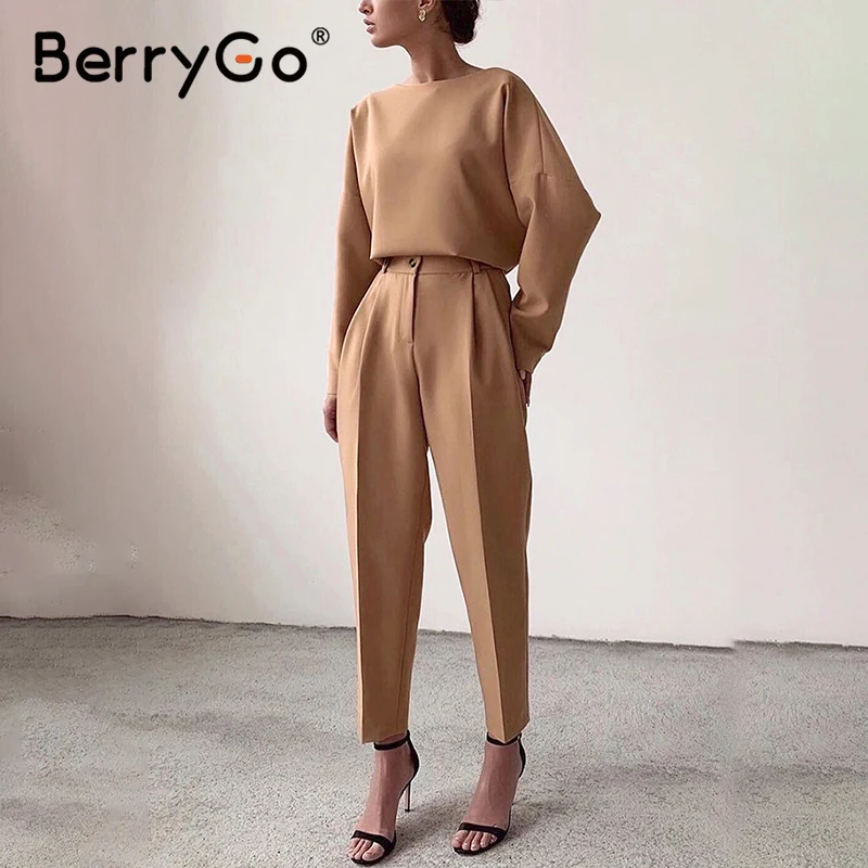 BerryGo Офисная Женская Весенняя коллекция блузка рубашка женская Минималистичная