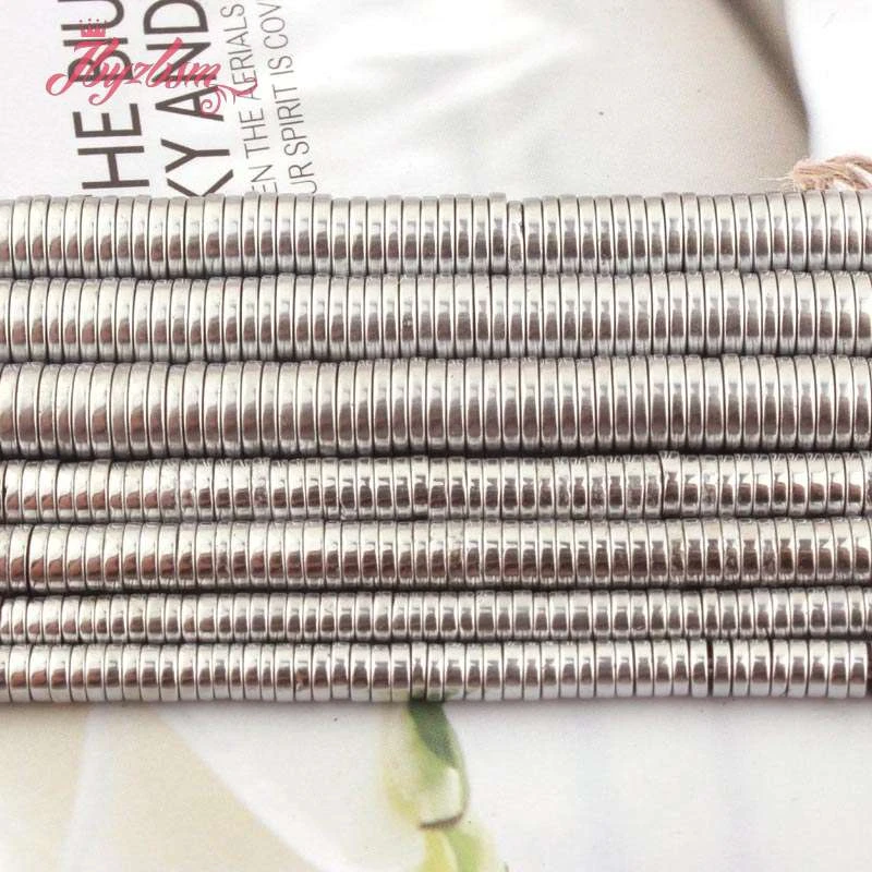 

1x3mm 1x4mm 1x6mm Heishi Beads Silvers Hematite Beads Natural Stone Spacer Beads for DIY Necklace Bracelet Jewelry Making 15"