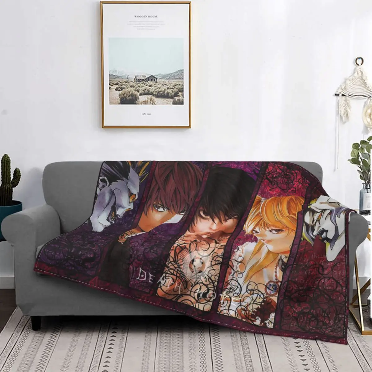 

Death Note Blanket Flannel Winter Yagami Light Multifunction Super Warm Throw Blanket for Home Outdoor Bedspread