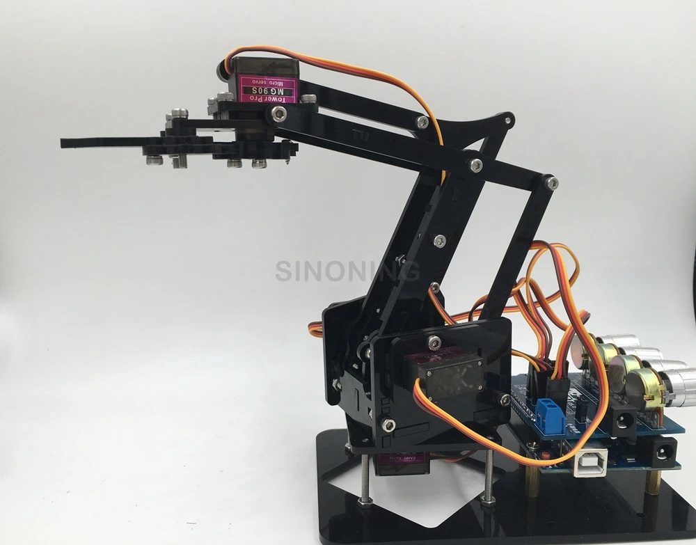 DIY акриловый робот рука робот коготь arduino комплект 4DOF Обучающий набор