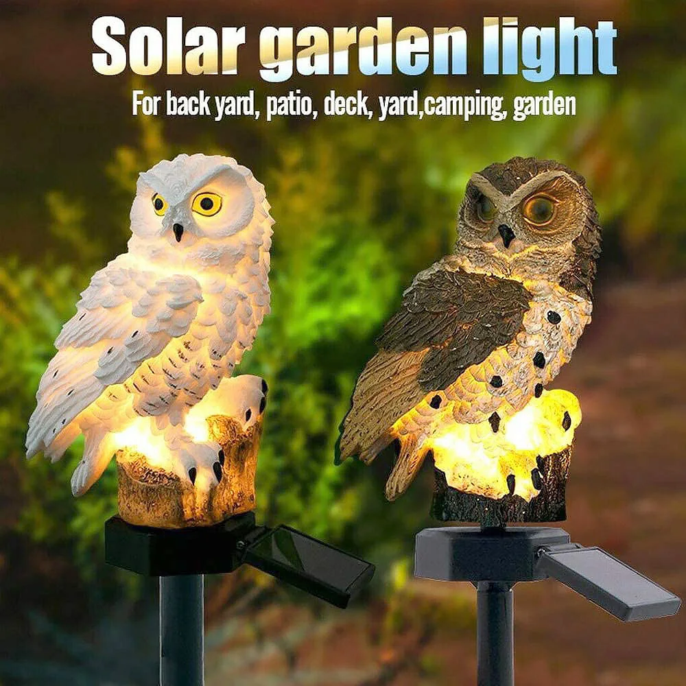 

Solar Street Lights Outdoor Solar Powered Lamp porch Owl Waterproof Stake Lights Lighting for Garden Patio Path Yard