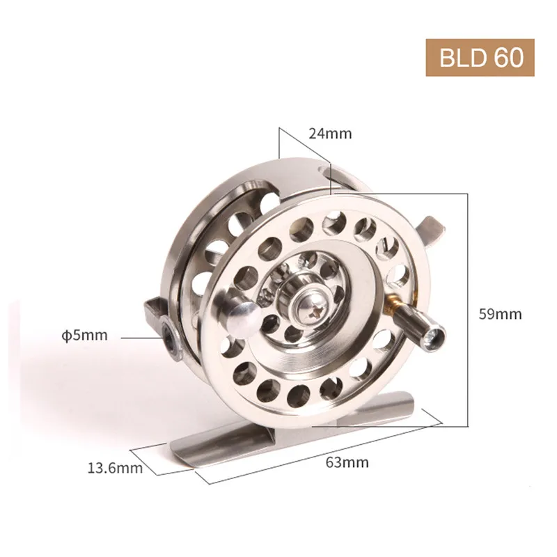 

High Quality Ice Fishing Reels Aluminum Alloy Former Rafting Fishing Reel For Ice Fishing Fly Fishing TackleRight /Left Hand