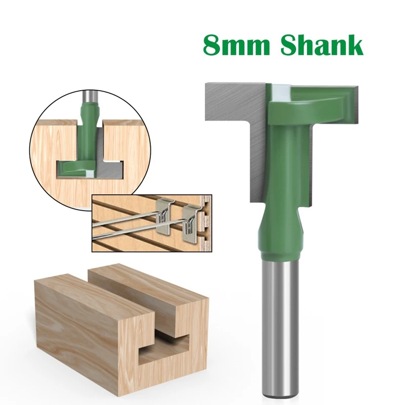 8Mm Shank T-Slot Router Bits Set Straight Edge Slotting Milling Cutters Cutting For Wood Woodworking | Инструменты