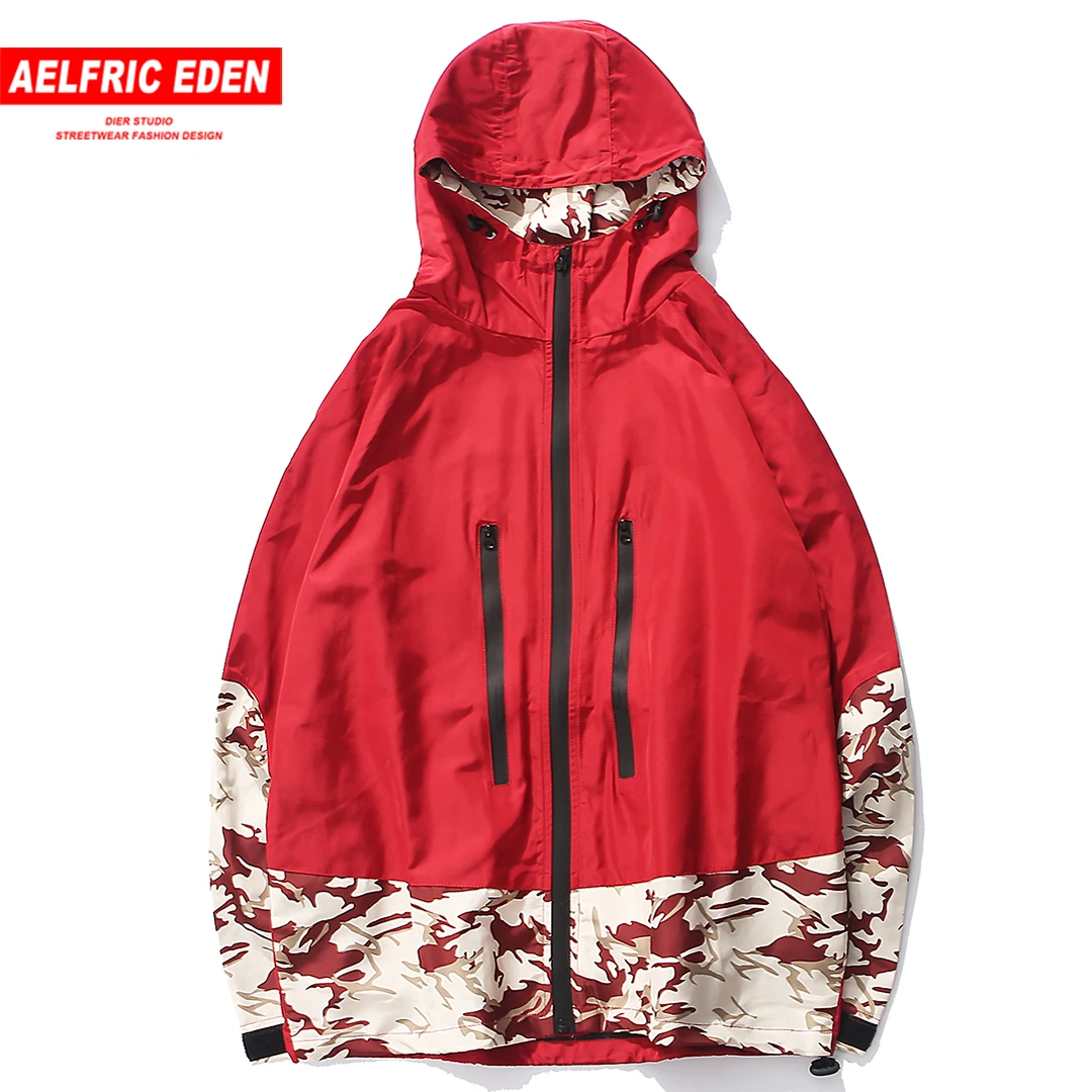 Aelfric Eden Новые мужские свободные камуфляжные лоскутные куртки с капюшоном Пальто