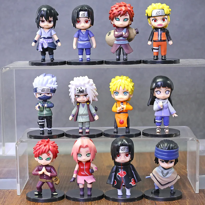 

12 шт./компл. Shippuden Hinata Jiraiya Sakura Q версии ПВХ Фигурки игрушки куклы