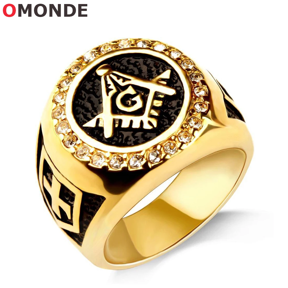 

Мужское Винтажное кольцо в форме мастера, золотистого цвета, масонское кольцо, инструмент для мастера, вывеска крестом, кольцо для богатых м...
