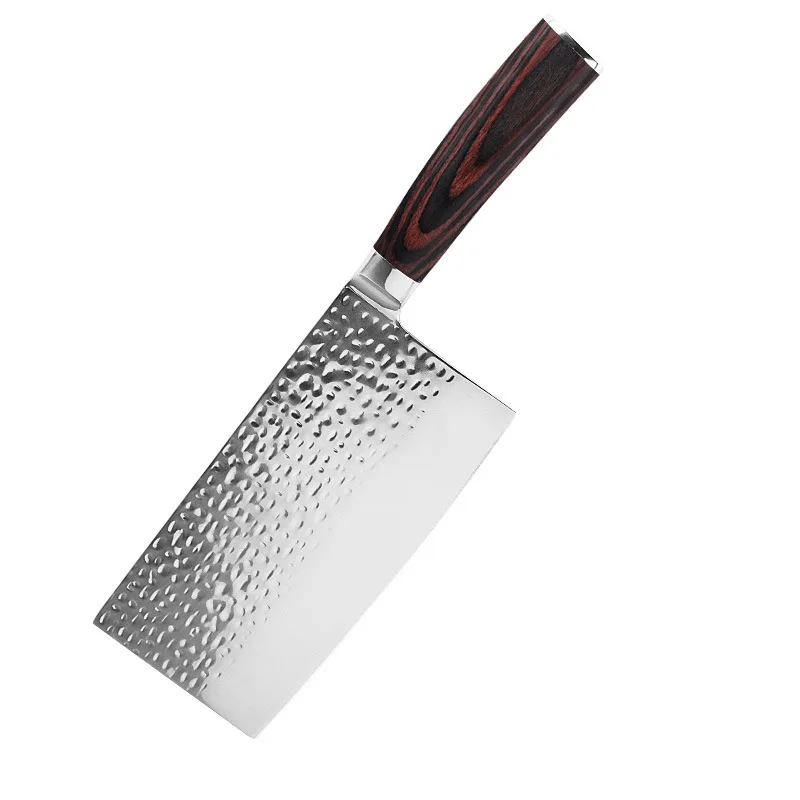 

Hand Forged Hammered Chinese Kitchen Knife Stainless Steel Kitchen Chopper Sharp Slicing Knife High Hardness Cleaver Chefs Knife
