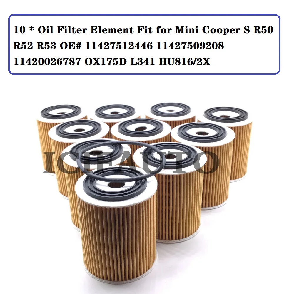 

10 * HU816/2X Oil Filter Element For Mini Cooper S R50 R52 R53 OE# 11427512446 / 11427509208 / 11420026787 / OX175D / L341