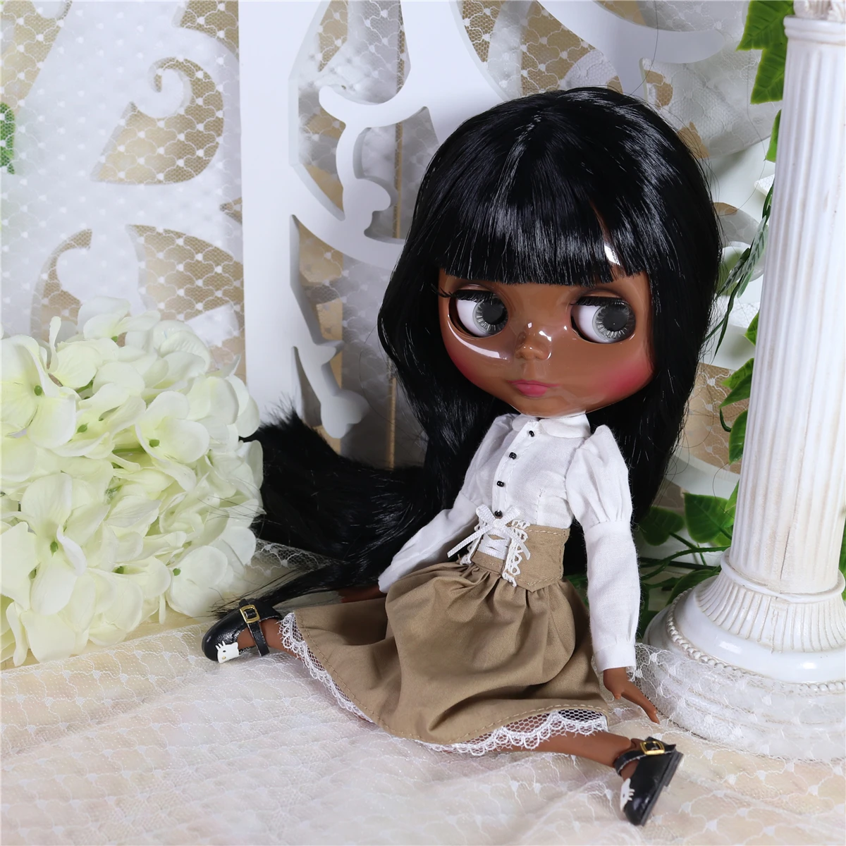 ICY DBS Blyth doll licca body skirt wiith корсет и рубашка только одежда без куклы обуви|Куклы| |