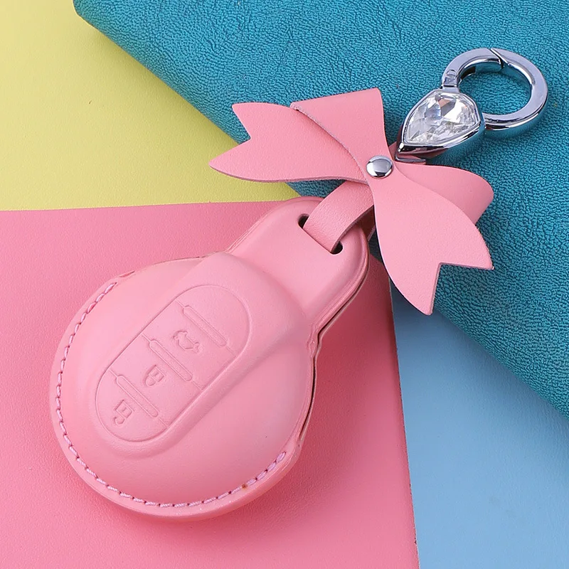 

Female Luxury cowhide Leather Car Key Case Cover for BMW mini one/cooper f54 f5 Keychain Car keys Accessories men /women Gift