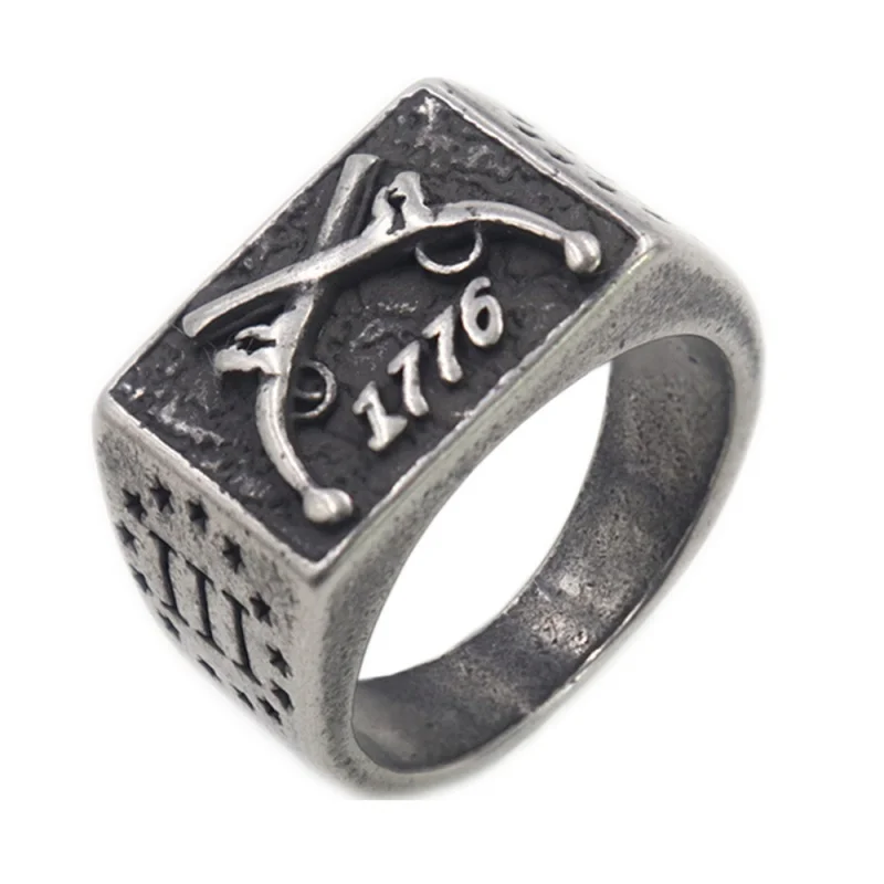 

"american Independence" Memorial Ring Men's Ring Retro Ethnic Style Ring Men's Party Club Jewelry Accessories 2021 Ring Trend