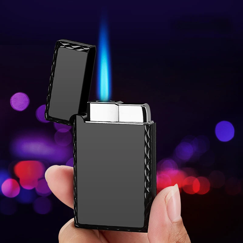 Газовая зажигалка турбо фонарь ел ультратонкая струйная газовая для сигар