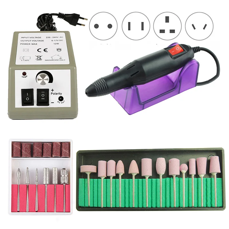 20000 set 3 35000/20000 об/мин Электрический сверлильный станок для ногтей, набор для маникюра, педикюра, гель для удаления, Профессиональные сильные пилочки для ногтей, полировальные инструменты - Цвет: 20000 set 3