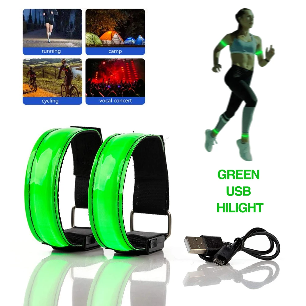 Фото Регулируемый светящийся нейлоновый браслет для ночного бега велоспорта | Спорт и