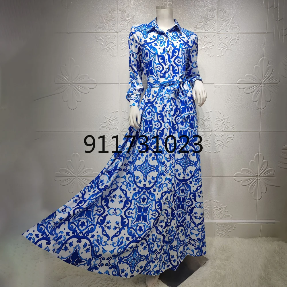 Floral Abaya Turkish Kimono 2022 Dubai Women Long Sleeve Shirt Dresses Muslim Fashion Evening Gowns Turkish Ladies Boho Dress