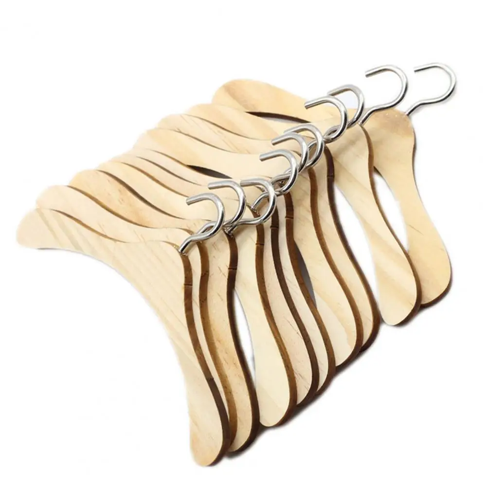 

Wood Cloth Hanger Creative Portable Rust-proof Doll Wooden Clothing Organizer for Toy DollHouse Toy Craft DIY Accessories