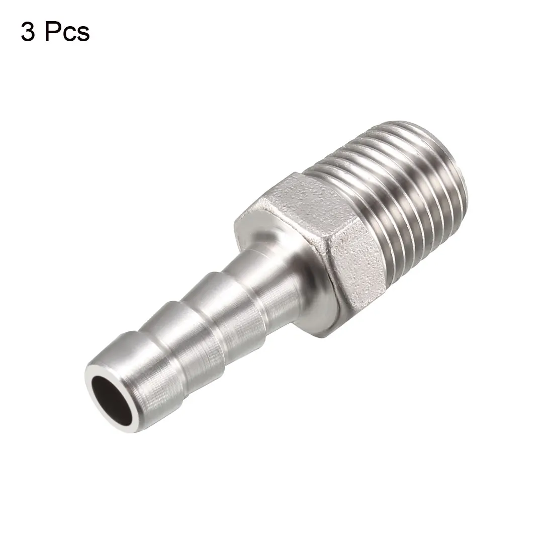 

uxcell 3pcs Stainless Steel Barb Hose Fitting Connector 8mm Barbed X G1/4 Male Pipe connect lines for air, water, fuel, oil