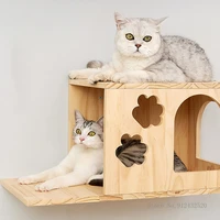 wall mounted cat climbing frame cat tree solid wood cat jumping platform wall diy pet furniture kitten springboard various size