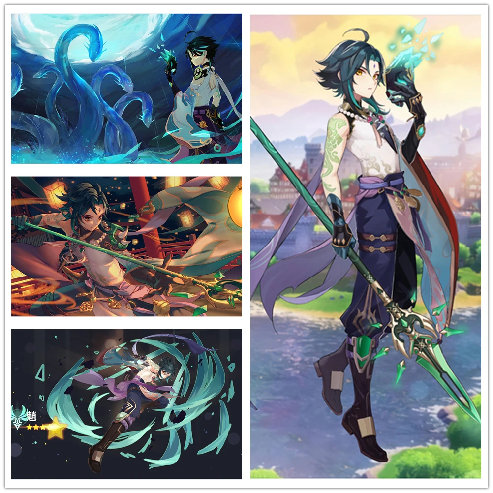 

Genshin Impact Series Posters Xiao Elf Anime Girl Poster Painting Sticker Home Decor Study Bedroom Bar Cafe Wall Decoration