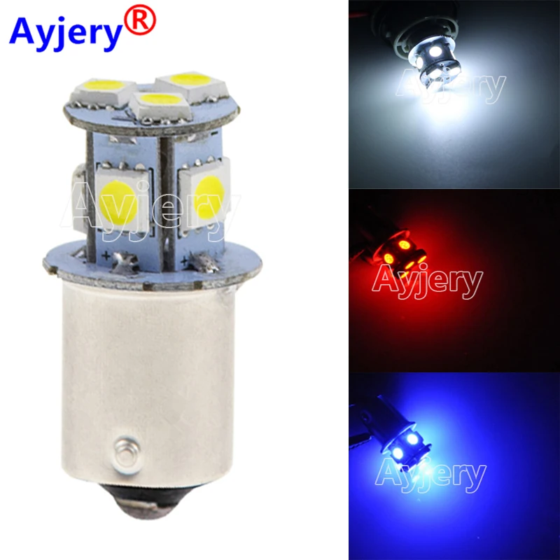 

AYJERY 100pcs/lot DC 12V/24V 1156 P21W Ba15s 8 SMD 5050 LED 8smd 1157 BAY15D Turn Signal Light Bulb Lamp White Red Brake Lights