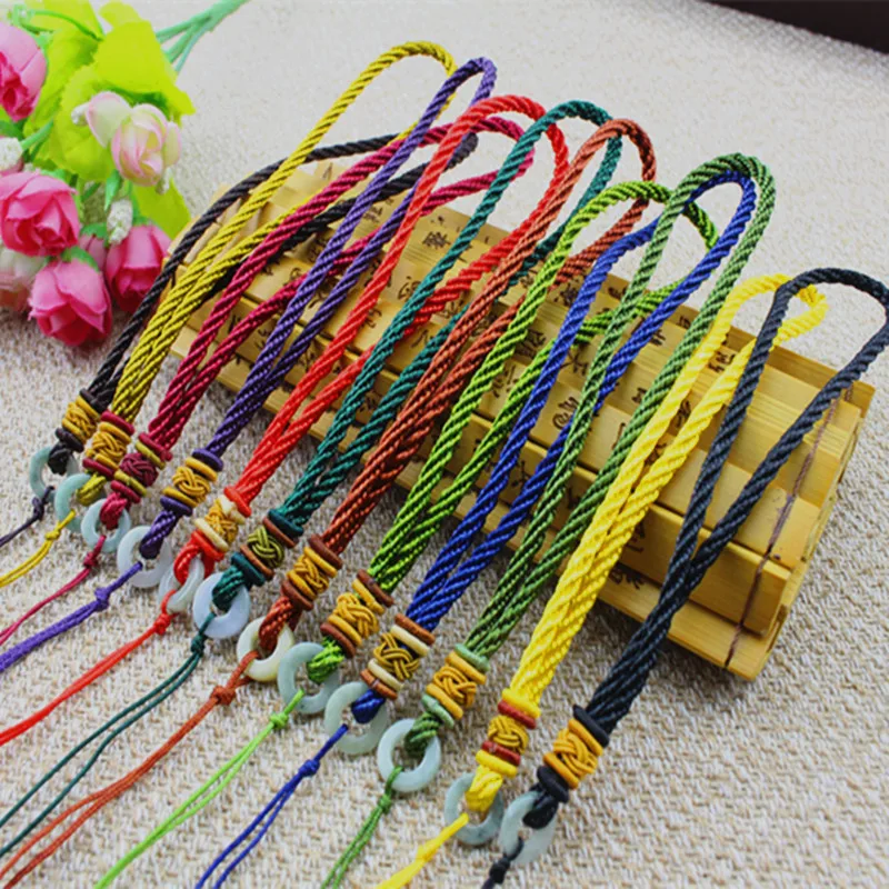 Лента нефритовое кольцо ручное украшение плетеная веревка сделай сам