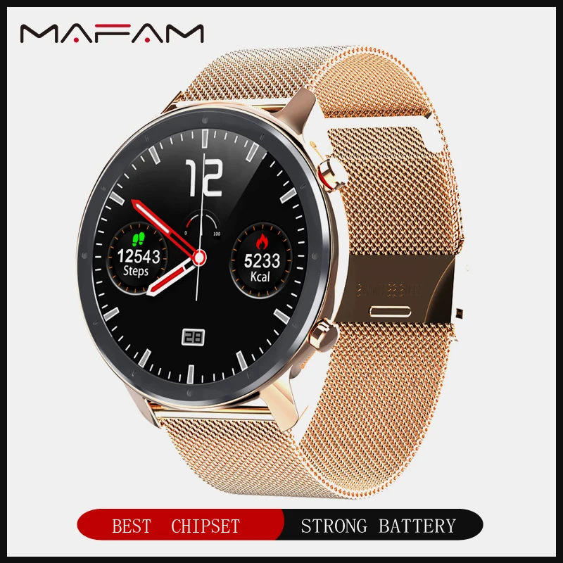 Смарт часы MAFAM L11 ЭКГ браслет Полный Круглый сенсорный экран водонепроницаемый IP68